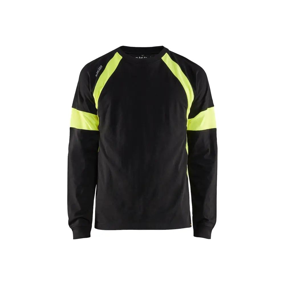 Blåkläder Långärmad t-shirt med varsel 35201030 - XL / Musta/Huomiokeltainen