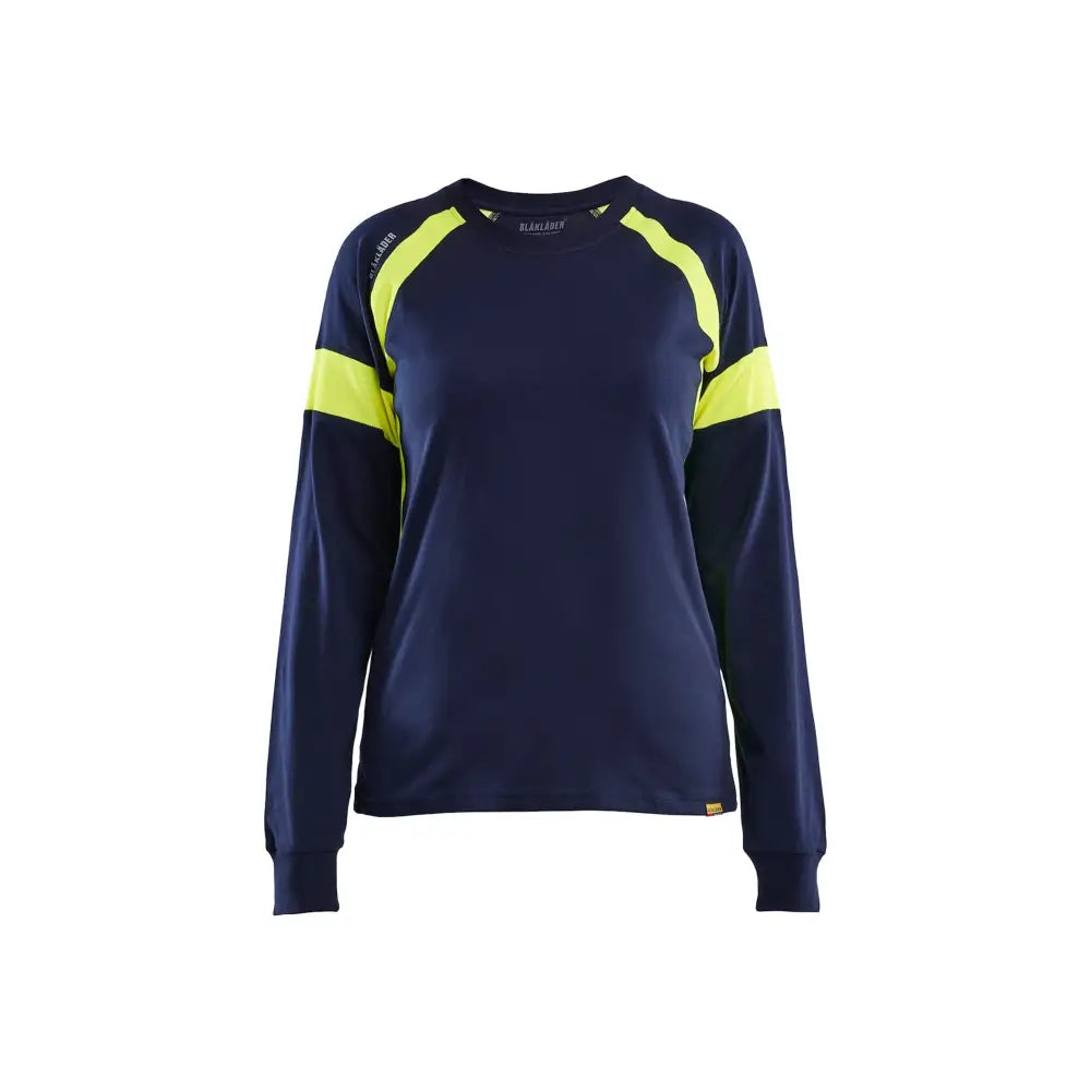 Blåkläder Långärmad T-shirt med Varsel Dam 35211030 - L / Mariininsininen/Huomiokeltainen