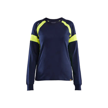 Blåkläder Långärmad T-shirt med Varsel Dam 35211030 - L / Mariininsininen/Huomiokeltainen