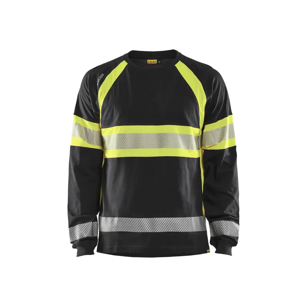 Blåkläder Långärmad T-shirt varsel 35101030 - S / Musta/Huomiokeltainen