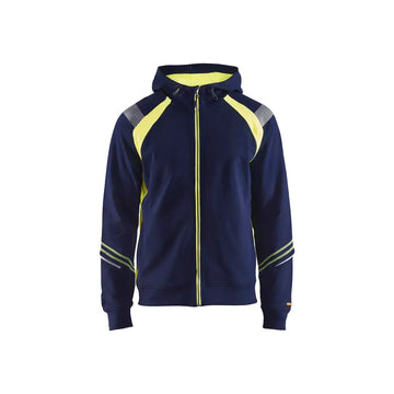 Blåkläder Luvtröja med dragkedja 34331158 - 4XL / Mariininsininen/Huomiokeltainen