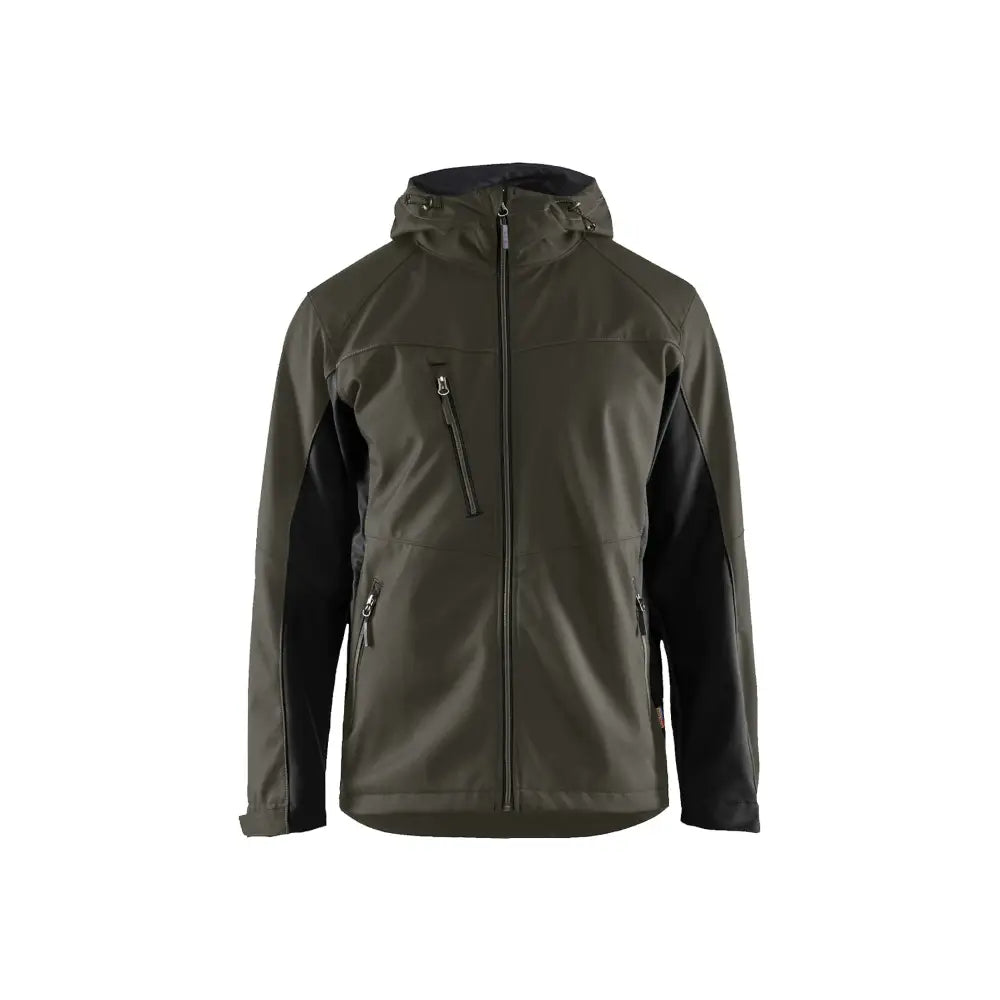 Blåkläder Softshelljacka med luva 47532516 - 4XL / Tumma oliivinvihreä/Musta