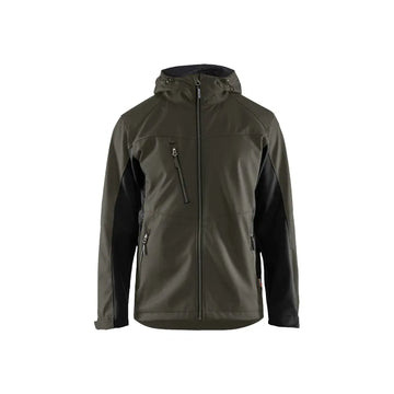 Blåkläder Softshelljacka med luva 47532516 - 4XL / Tumma oliivinvihreä/Musta