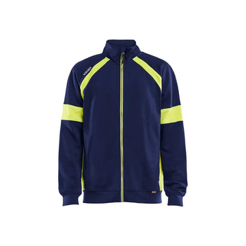 Blåkläder Sweatshirt med Varsel Full Zip 35671158 - 6XL / Mariininsininen/Huomiokeltainen