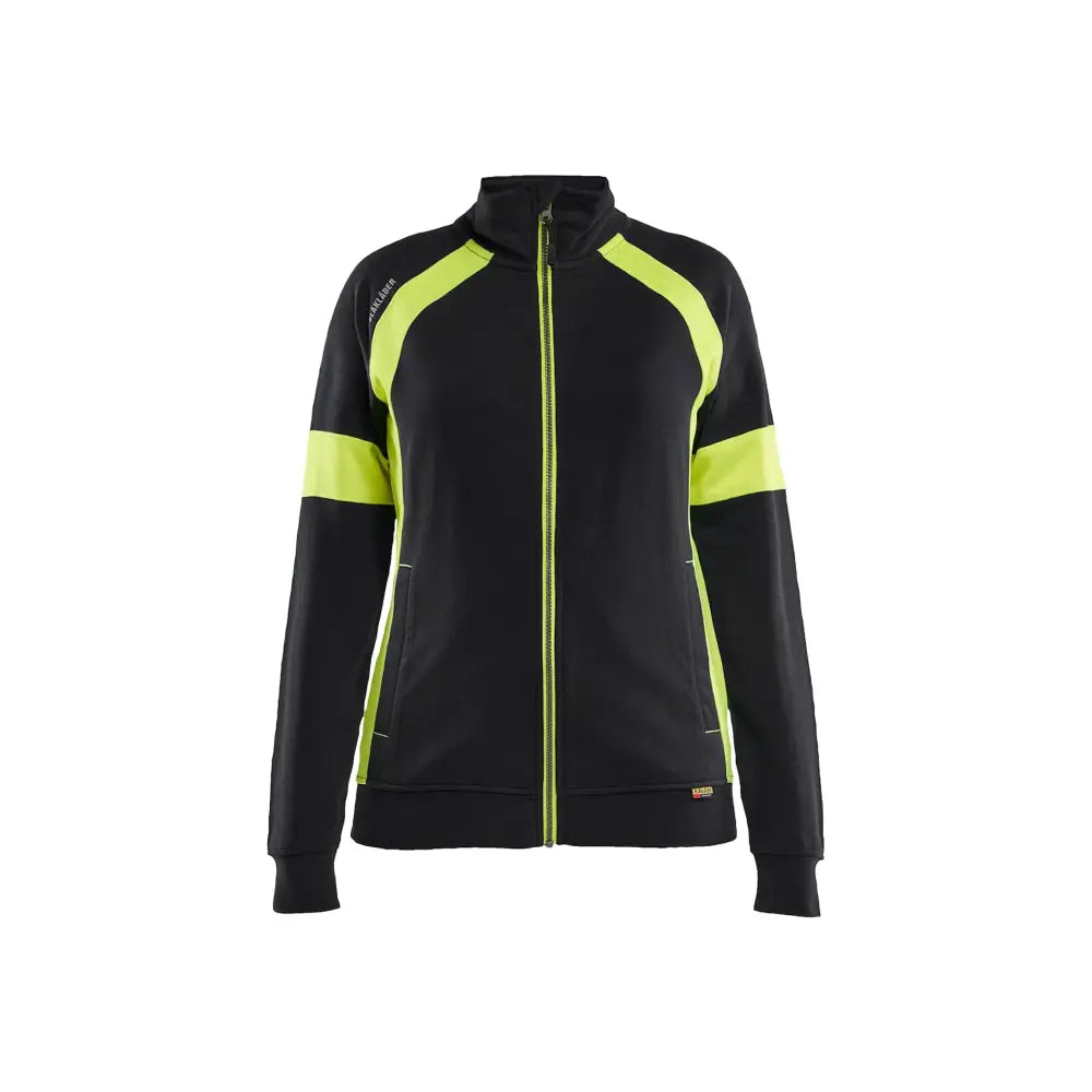 Blåkläder Sweatshirt med Varsel Full Zip Dam 35681158 - XXXL / Musta/Huomiokeltainen