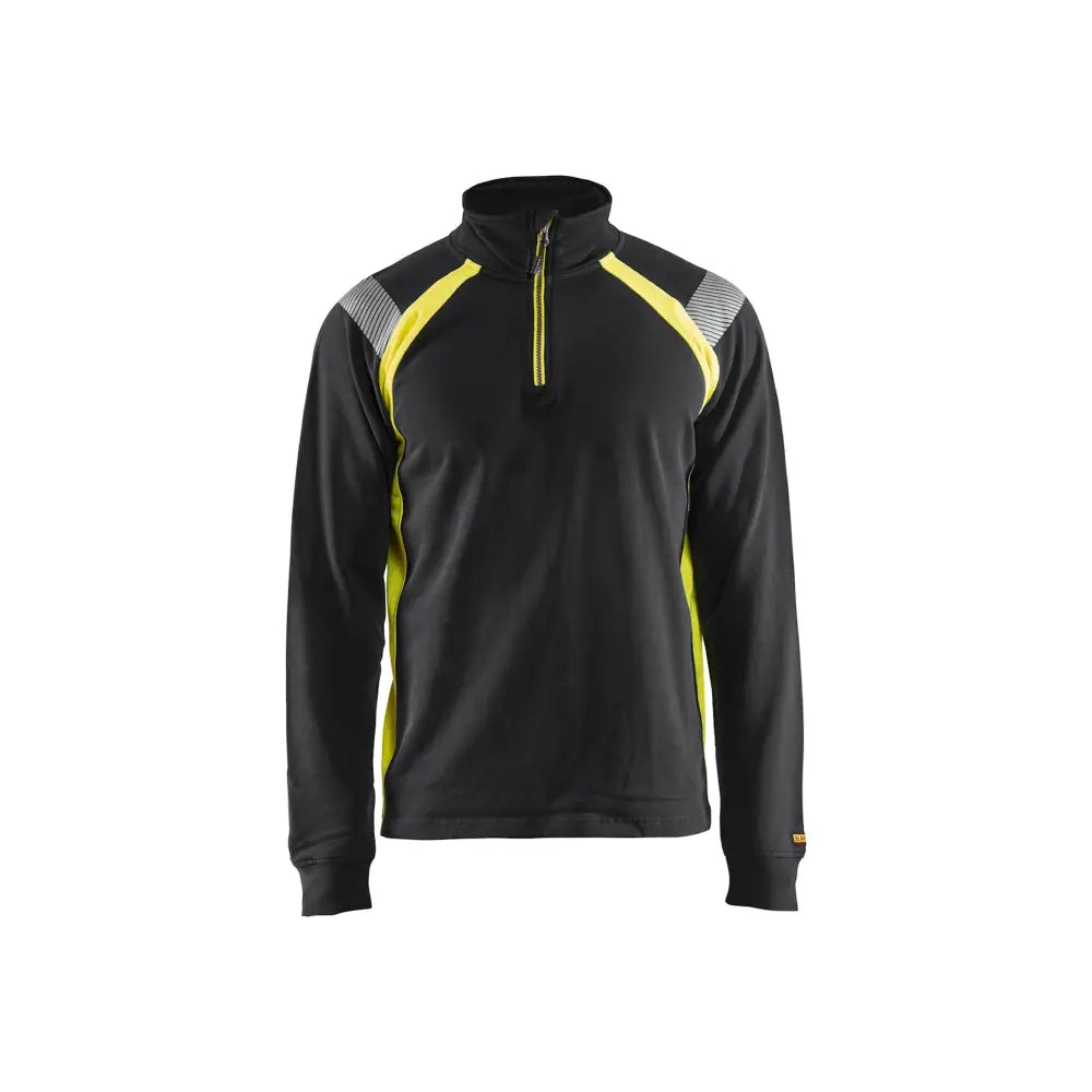 Blåkläder Tröja halfzip 34321158 - 4XL / Musta/Huomiokeltainen