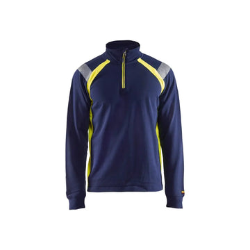 Blåkläder Tröja halfzip 34321158 - XL / Mariininsininen/Huomiokeltainen