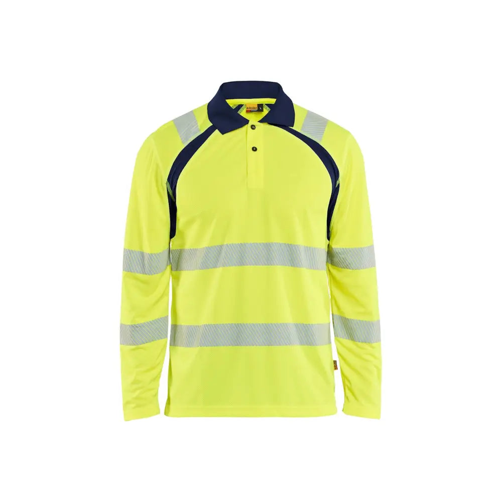 Blåkläder UV-skyddad långärmad pikétröja varsel 35981013 - L / Huomiokeltainen/Mariininsininen
