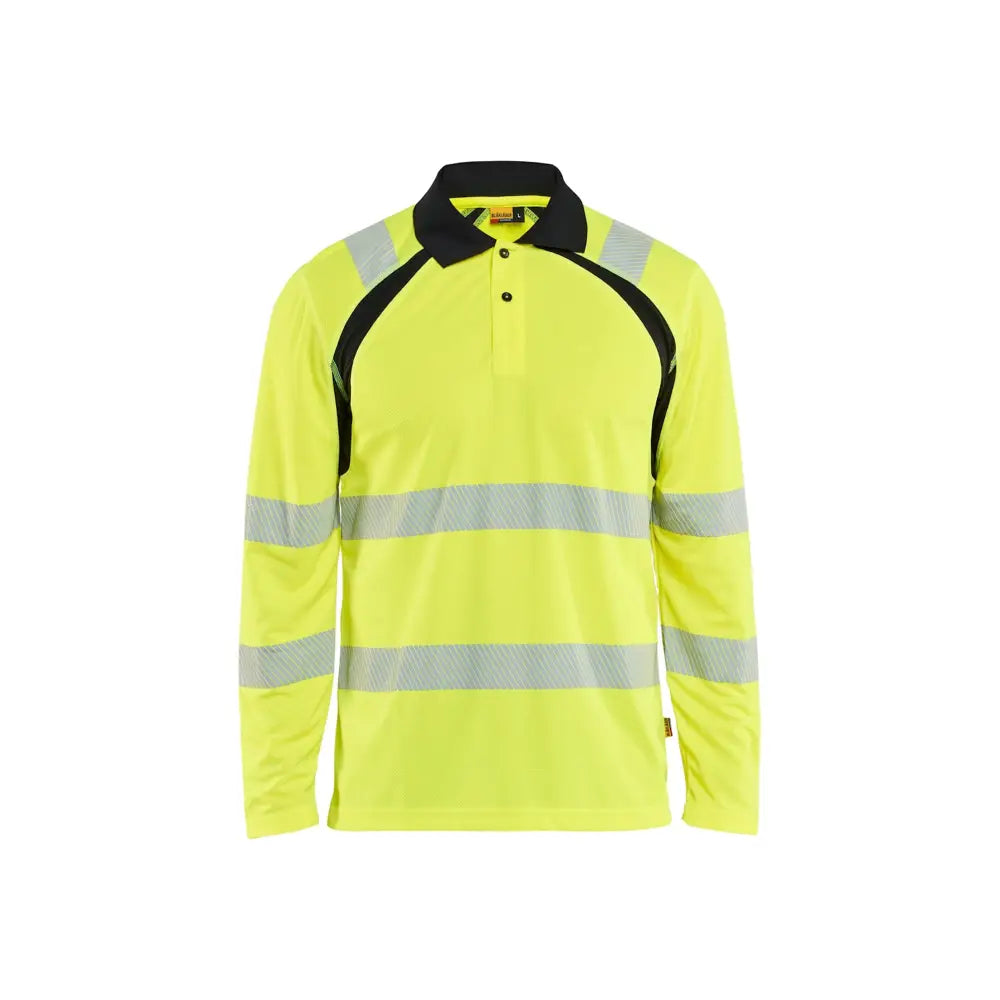 Blåkläder UV-skyddad långärmad pikétröja varsel 35981013 - XXXL / Huomiokeltainen/Musta