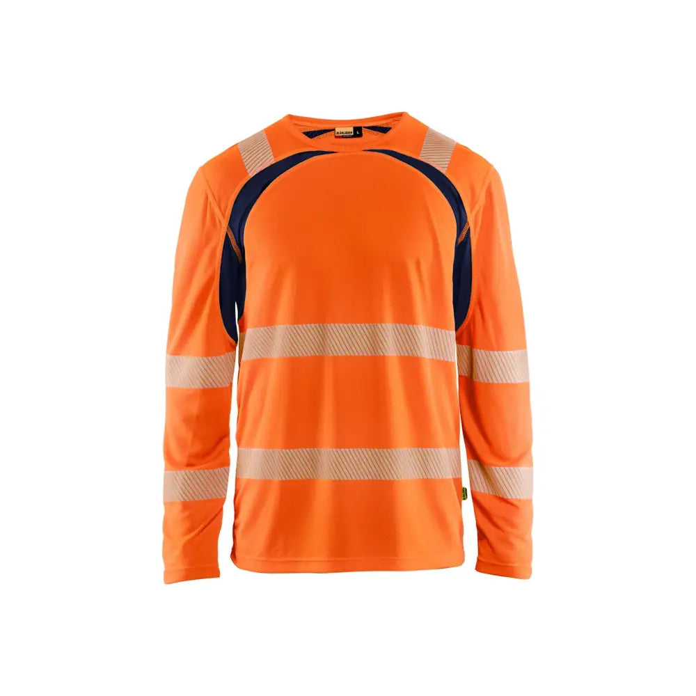 Blåkläder UV-skyddad Långärmad T-shirt Varsel 35991013 - 4XL / Huomio-oranssi/Mariininsininen