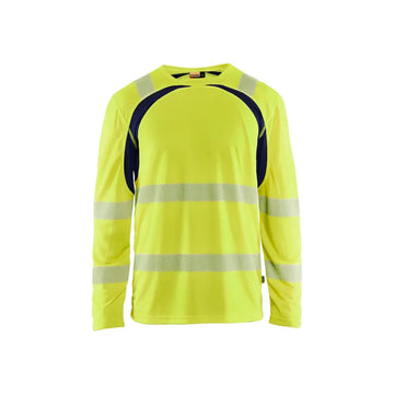 Blåkläder UV-skyddad Långärmad T-shirt Varsel 35991013 - XL / Huomiokeltainen/Mariininsininen