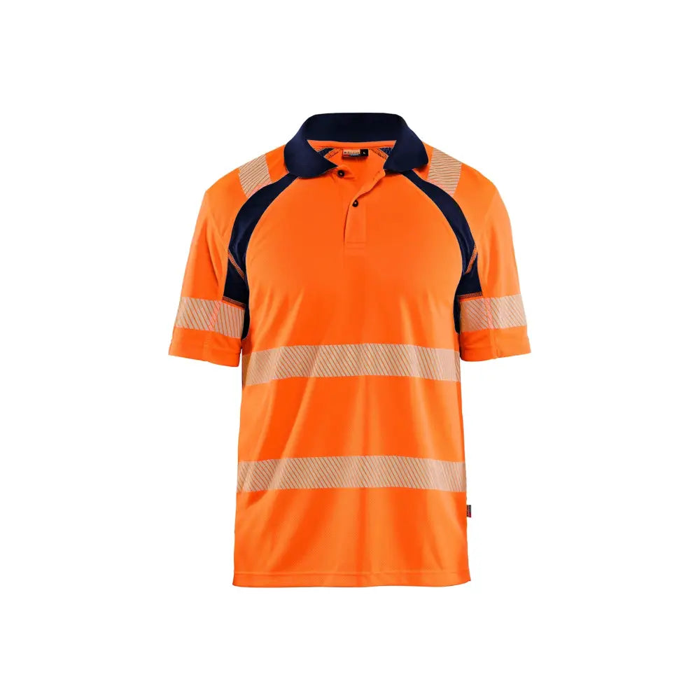 Blåkläder UV-skyddad Pikétröja Varsel 35951013 - 4XL / Huomio-oranssi/Mariininsininen