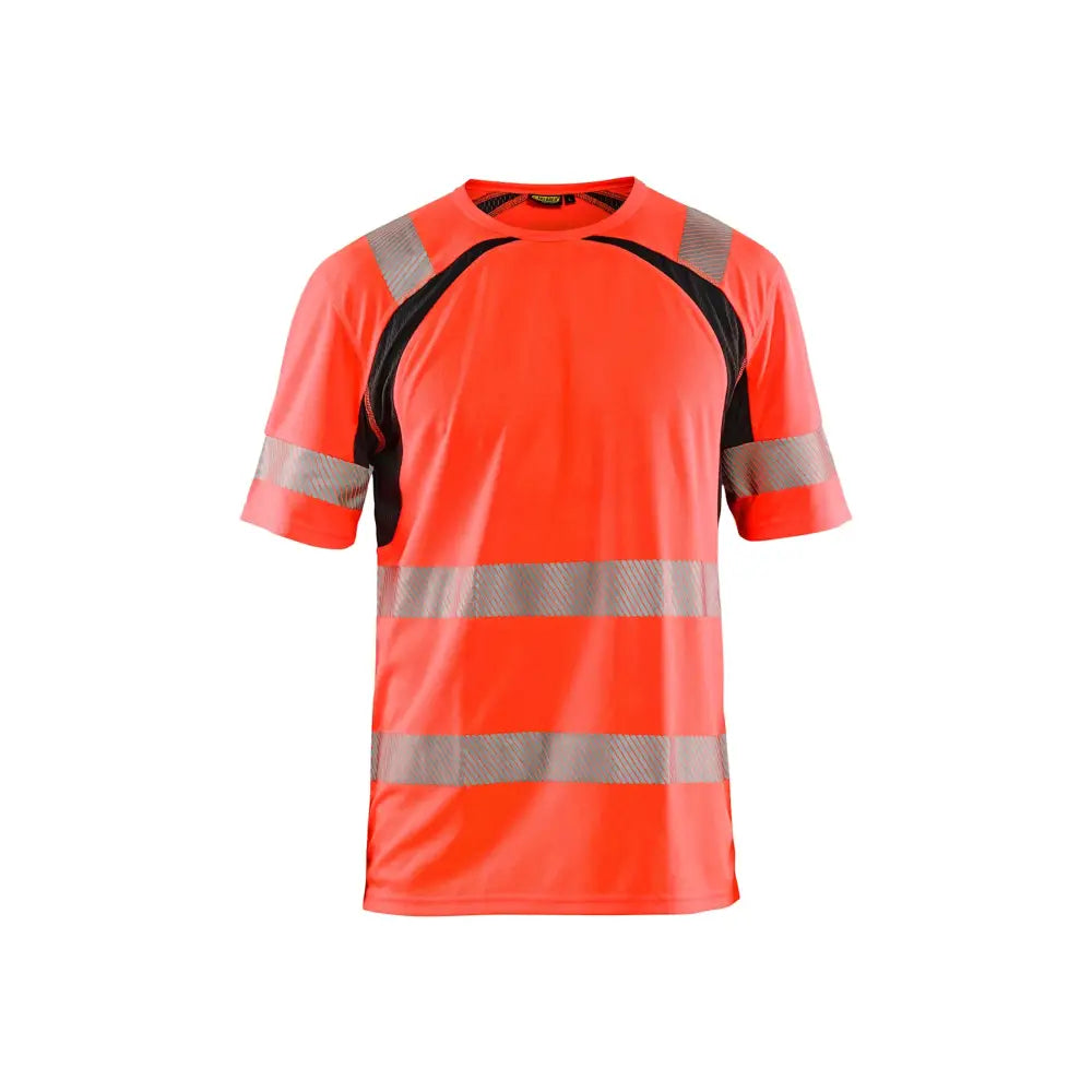 Blåkläder UV-skyddad T-shirt Varsel 33971013 - L / Huomiopunainen/Musta