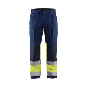 Blåkläder Varselbyxa med stretch 15511811 - D128 / Mariininsininen/Huomiokeltainen