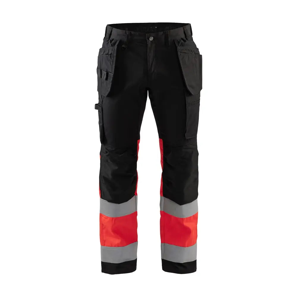 Blåkläder Varselbyxa med stretch 15581811 - D92 / Musta/Huomiopunainen