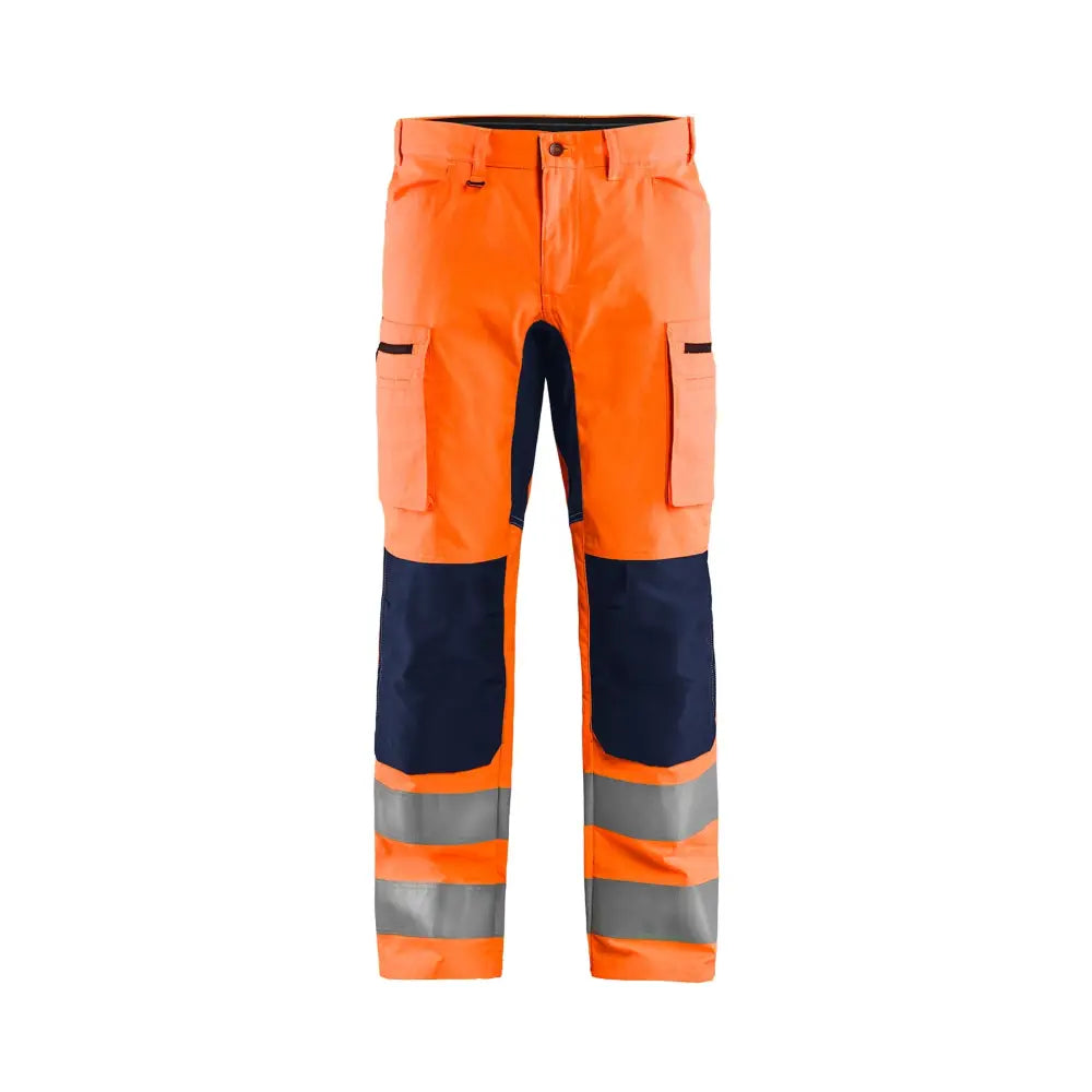 Blåkläder Varselbyxa med stretch 15851811 - D96 / Huomio-oranssi/Mariininsininen