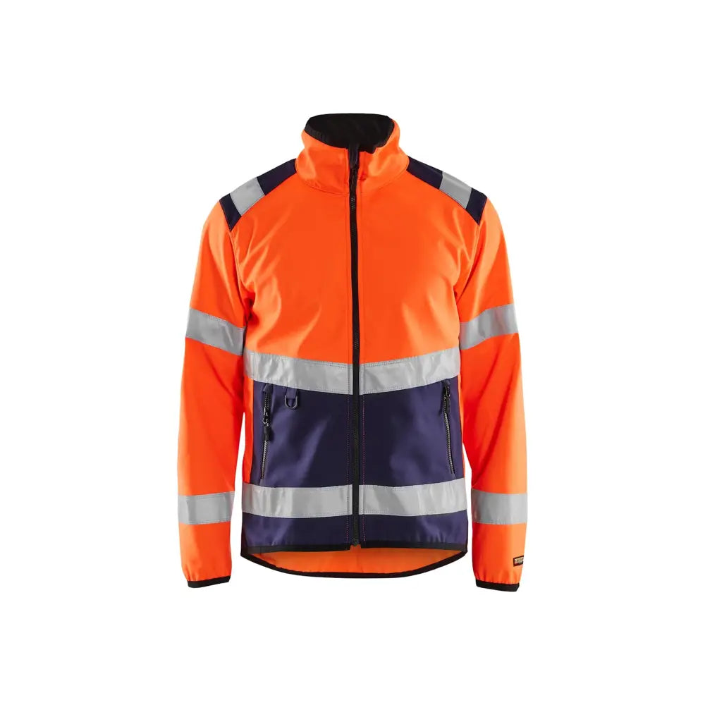 Blåkläder Varseljacka softshell 48772516 - S / Huomio-oranssi/Mariininsininen