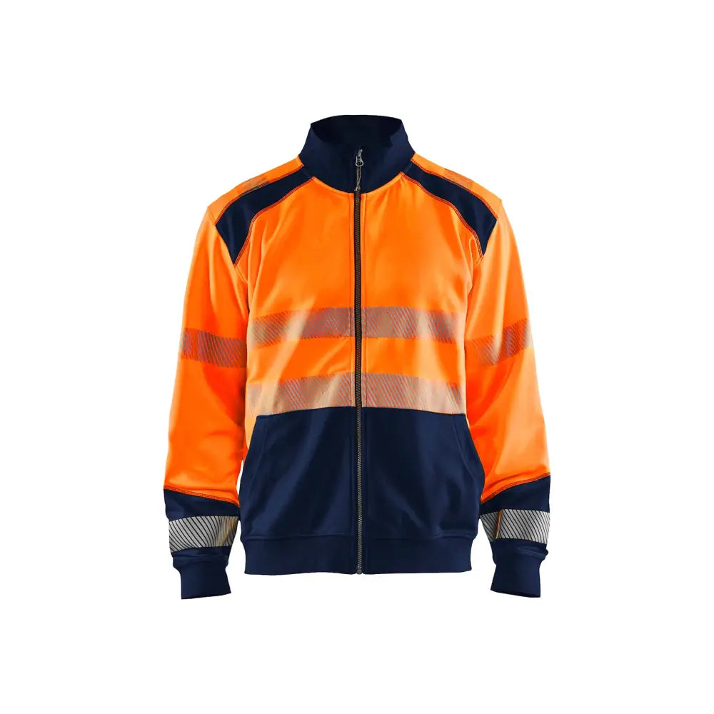 Blåkläder Varseltröja med dragkedja 35582528 - XS / Huomio-oranssi/Mariininsininen