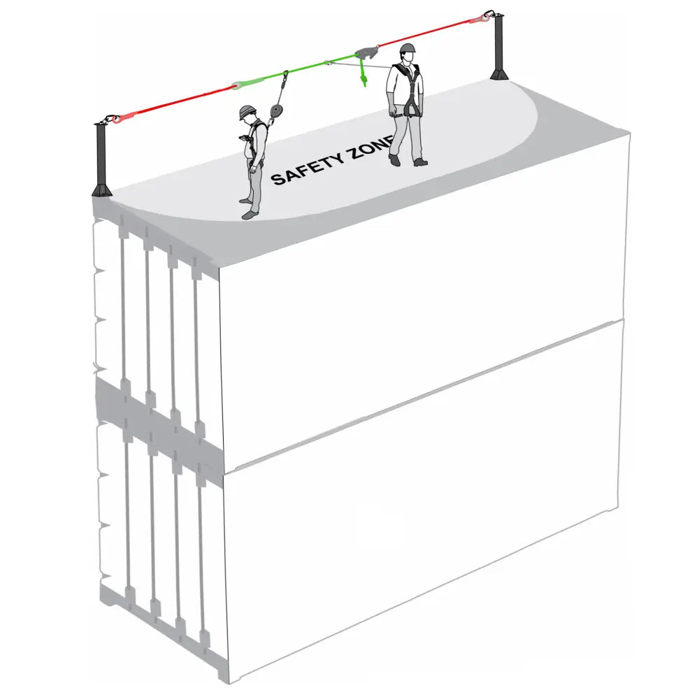 Kratos Safety POST LINE - 2 User Horizontal Temporary Lifeline max. length 14 m for ISO container