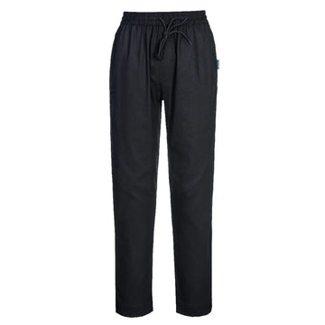 Portwest Air Chef-byxor i bomullsmesh C076 - Svart (BKR) / XS