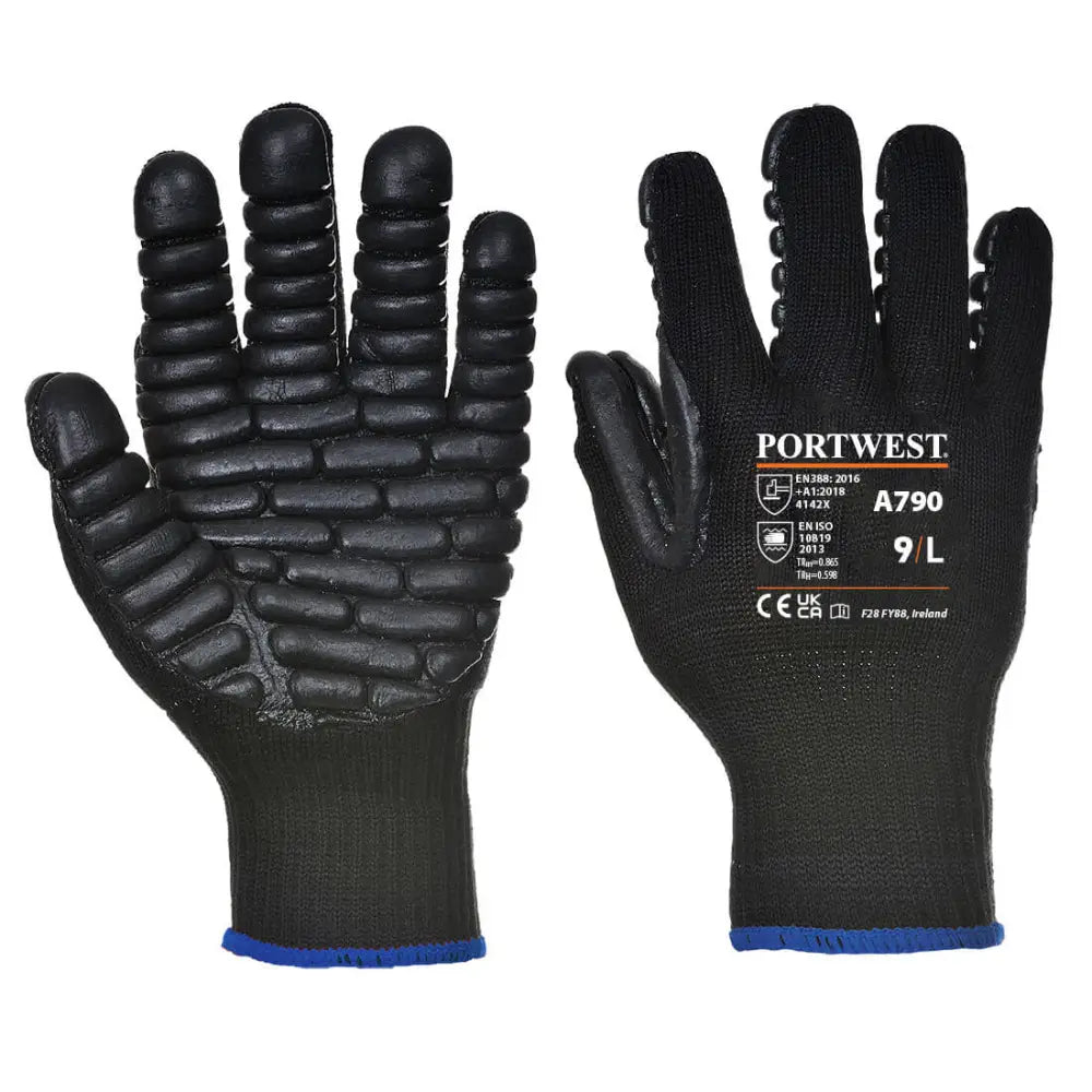 Portwest Anti Vibration Handske A790 - Svart (BKR) / M