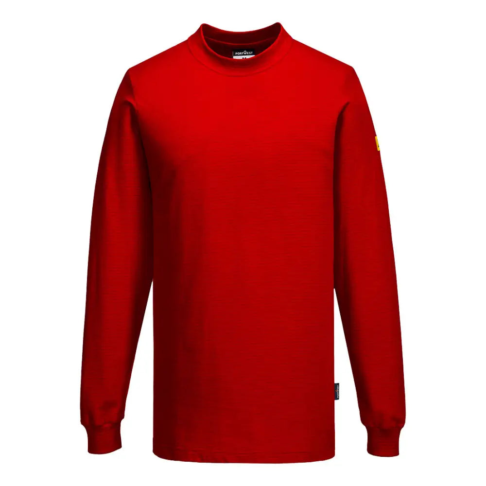 Portwest Antistatisk ESD långärmad t-shirt AS22 - Mörkröd (DRR) / S