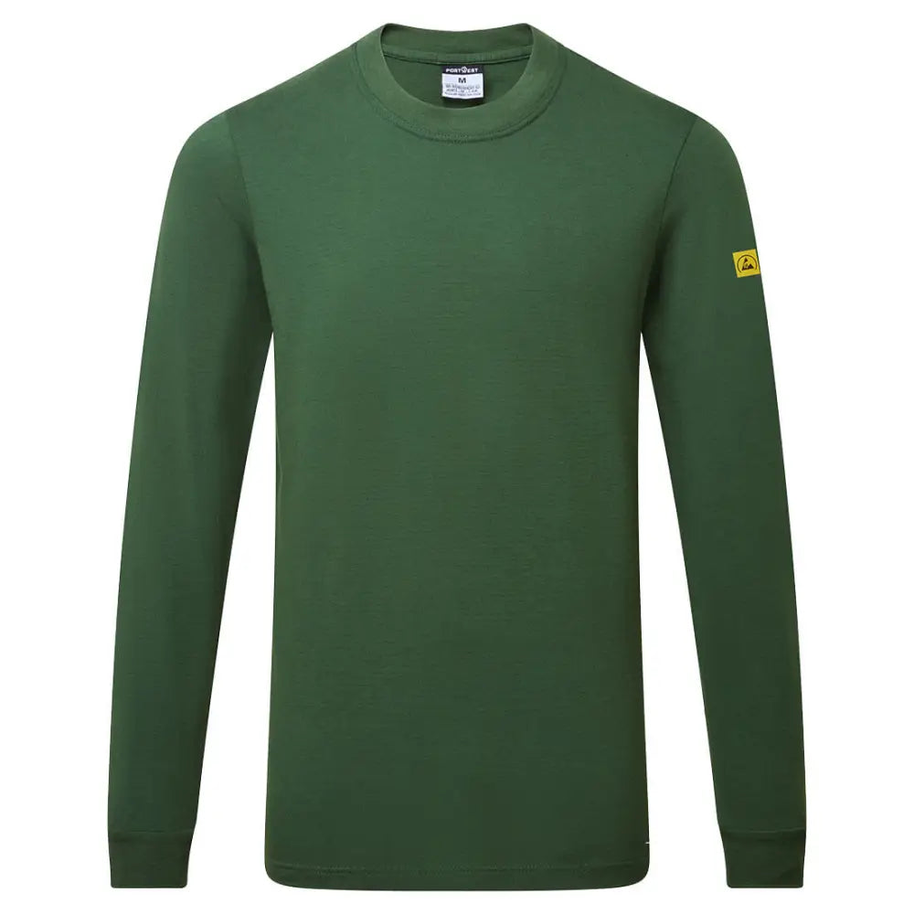 Portwest Antistatisk ESD långärmad t-shirt AS22 - Skogsgrön (FGR) / S