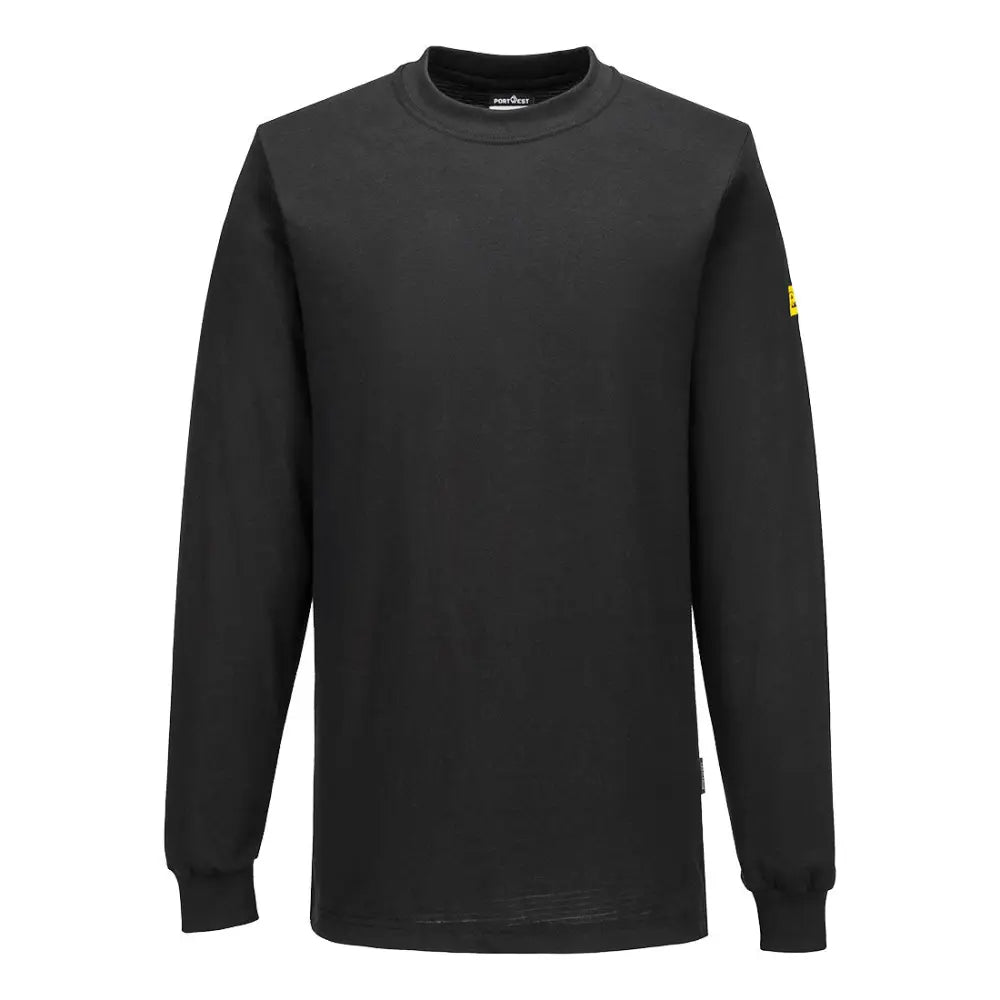 Portwest Antistatisk ESD långärmad t-shirt AS22 - Svart (BKR) / XXS