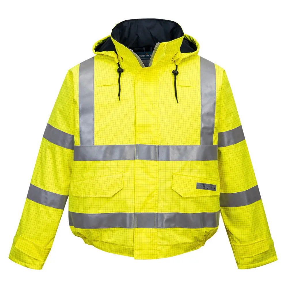 Portwest Bizflame Regn Hi-Vis Antistatisk FR Bomber Jacka S773 - Gul: (YER) / XS