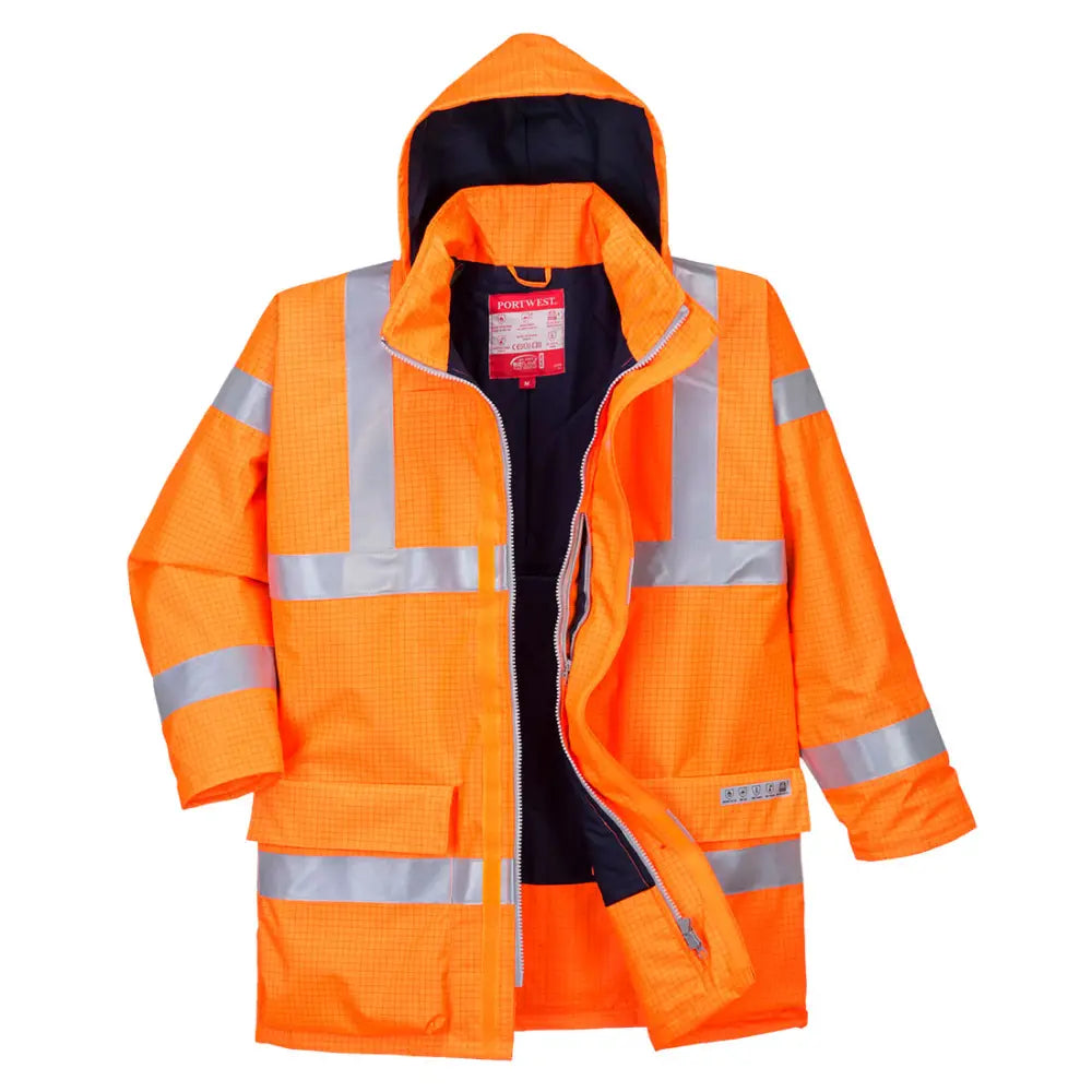 Portwest Bizflame Regn Hi-Vis Antistatisk FR Jacka S778 - Orange (ORR) / XS