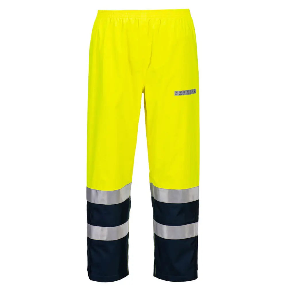 Portwest Bizflame Regn+ Hi-Vis Light-Arc Byxa FR410 - Gul/Marinblå (YNR) / S