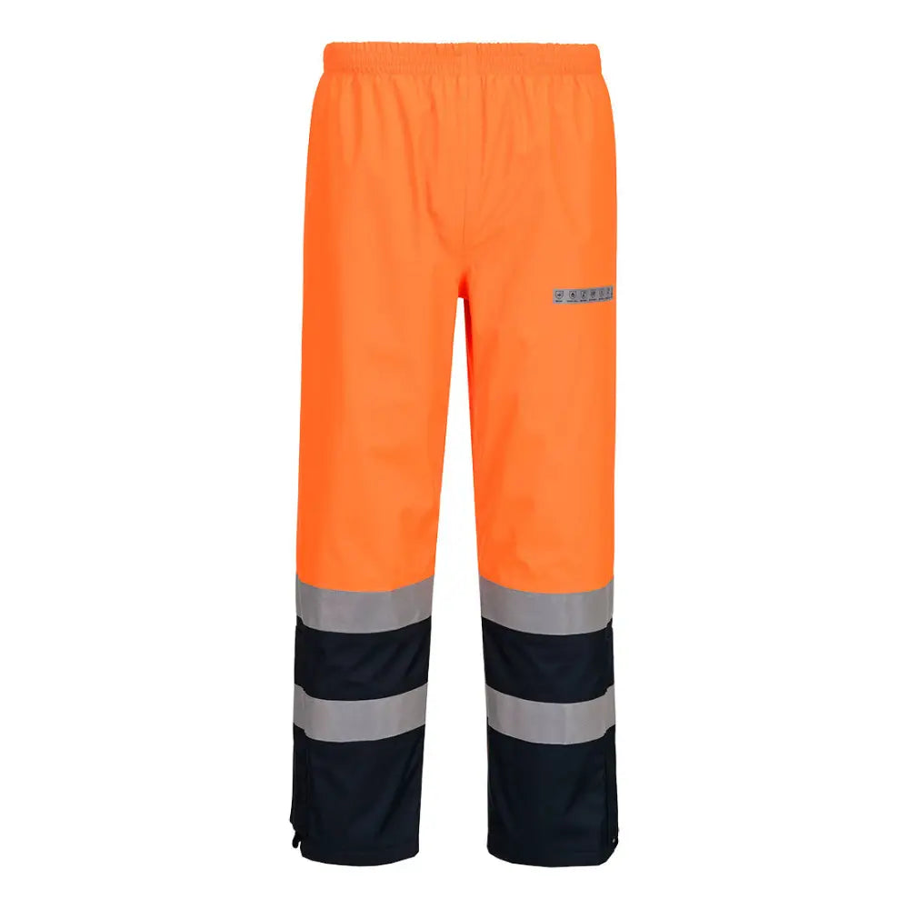 Portwest Bizflame Regn+ Hi-Vis Light-Arc Byxa FR410 - Orange/Marinblå (ONR) / S