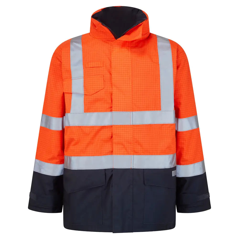 Portwest Bizflame Regn Hi-Vis Multi-Protection Jacka S779 - Orange/Marinblå (ONR) / S