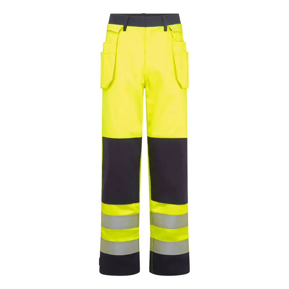 Portwest Bizflame Work Hi-Vis Contrast FR Hantverksbyxa FR440 - Gul/Marinblå (YNR) / S