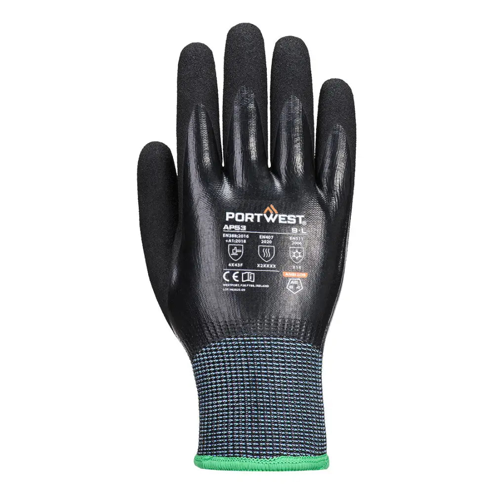 Portwest Cold F15 Nitrile Aqua Cut Handske AP53