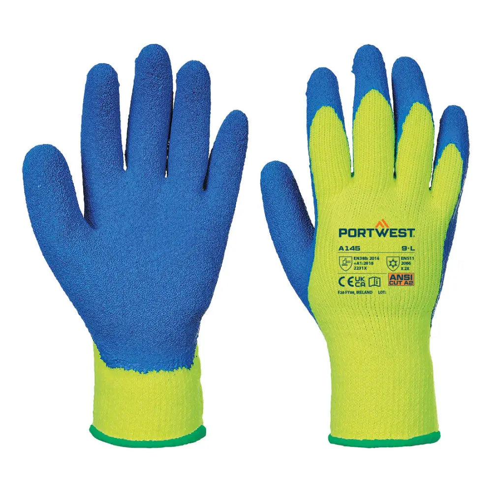 Portwest Cold Grip Handske A145 - Gul/Blå (Y4R) / M