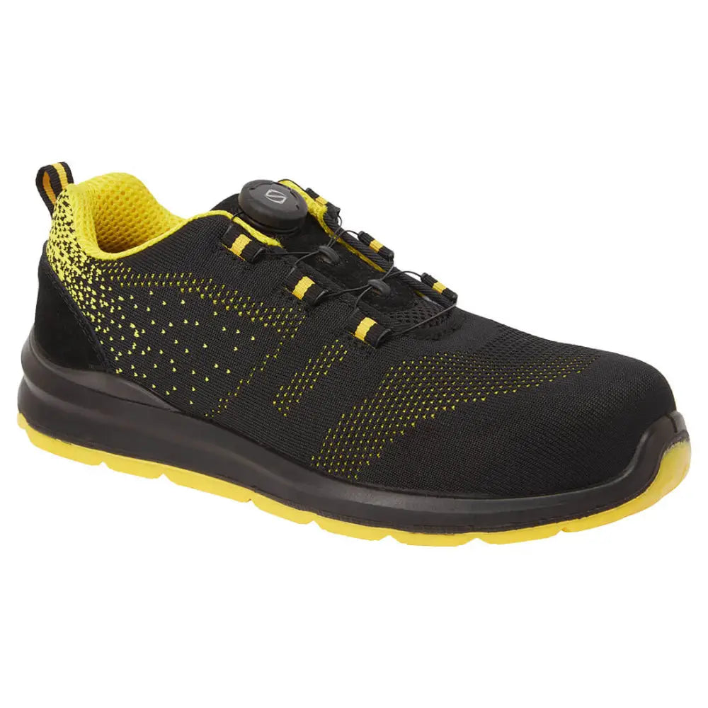 Portwest Portwest Compositelite Wire Lace Safety Trainer Knit S1P - 36 / Svart/Gul