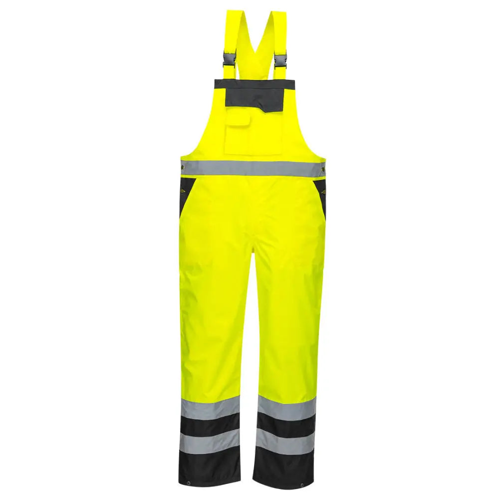 Portwest Contrast Hängselbyxor - Ofodrad S488 - Gul/Svart (YBR) / S