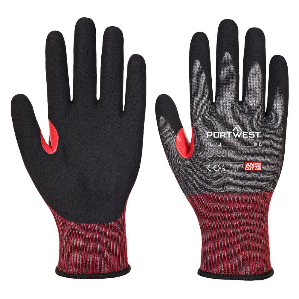 Portwest CS Cut F18 Nitrile Handske A673 - Svart (K8R) / XS