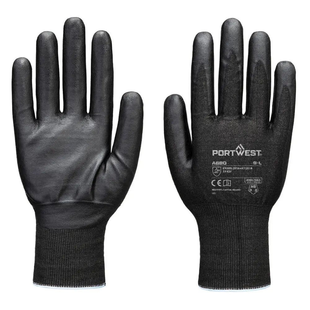 Portwest Cut F21 Nitril Tungsten Handske A9 A680 - Svart (K8R) / XS