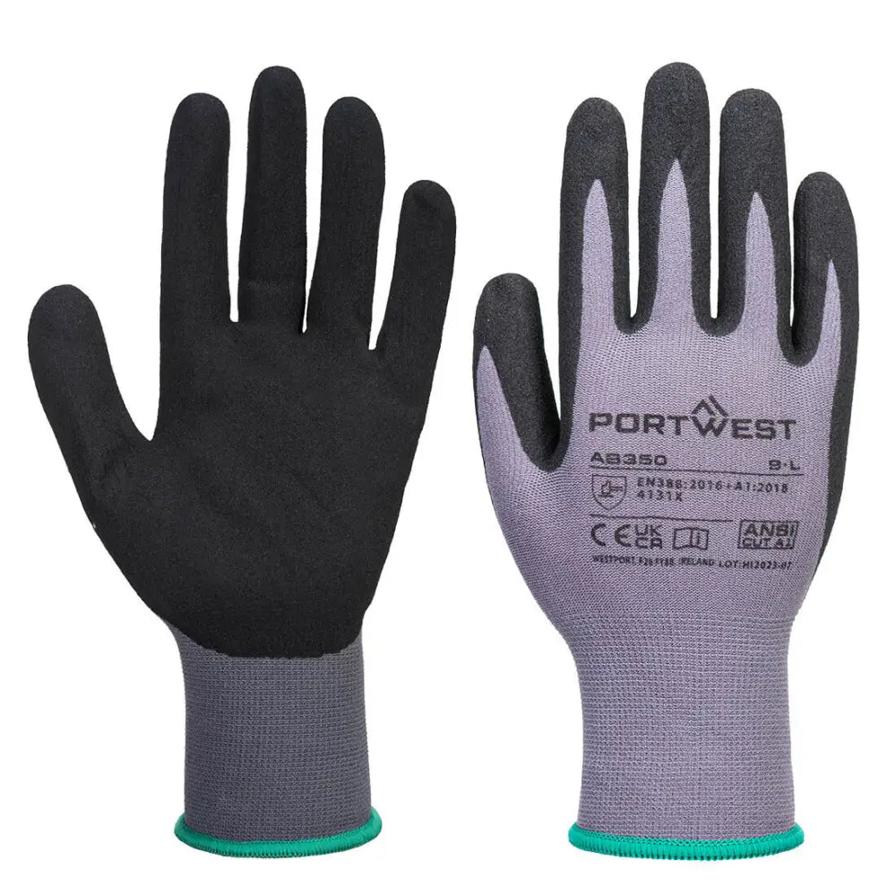 Portwest DermiFlex Essential Multipack (Pk12) AB350 - Grå/Svart (G8R) / S