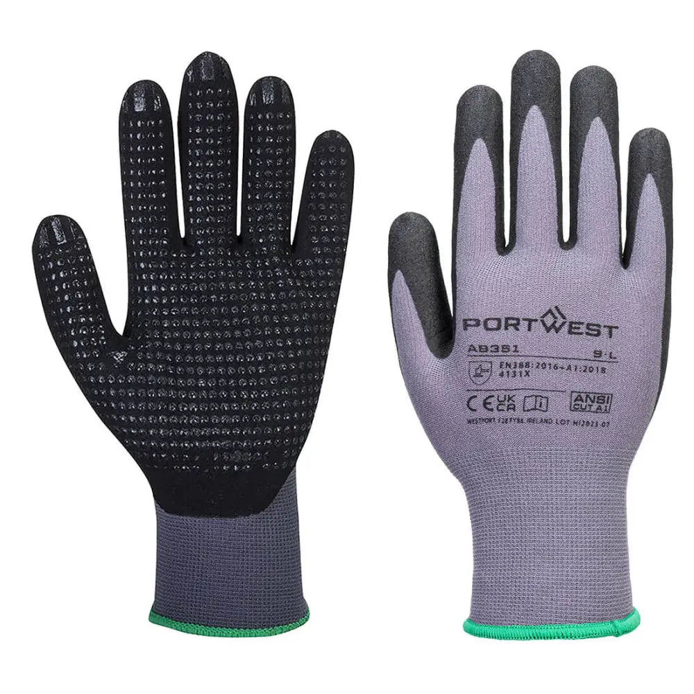 Portwest DermiFlex Essential Multipack (Pk12) AB351 - Grå/Svart (G8R) / S