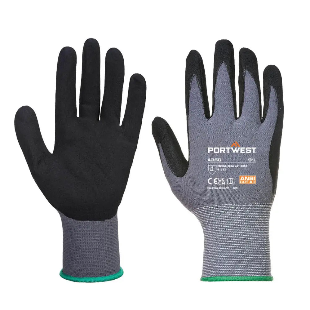 Portwest DermiFlex Handske A350 - Svart (BKR) / XS