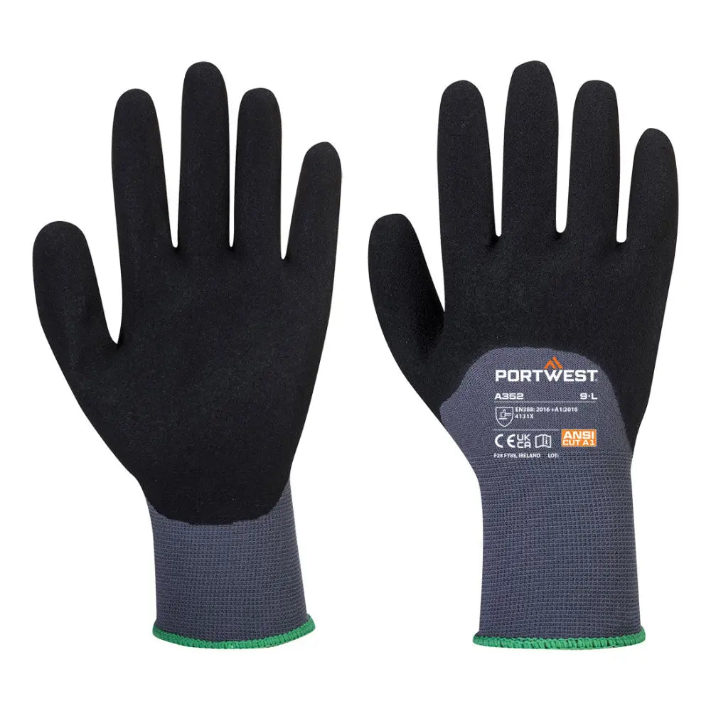 Portwest DermiFlex Ultra Handske A352 - Grå/Svart (G8R) / S