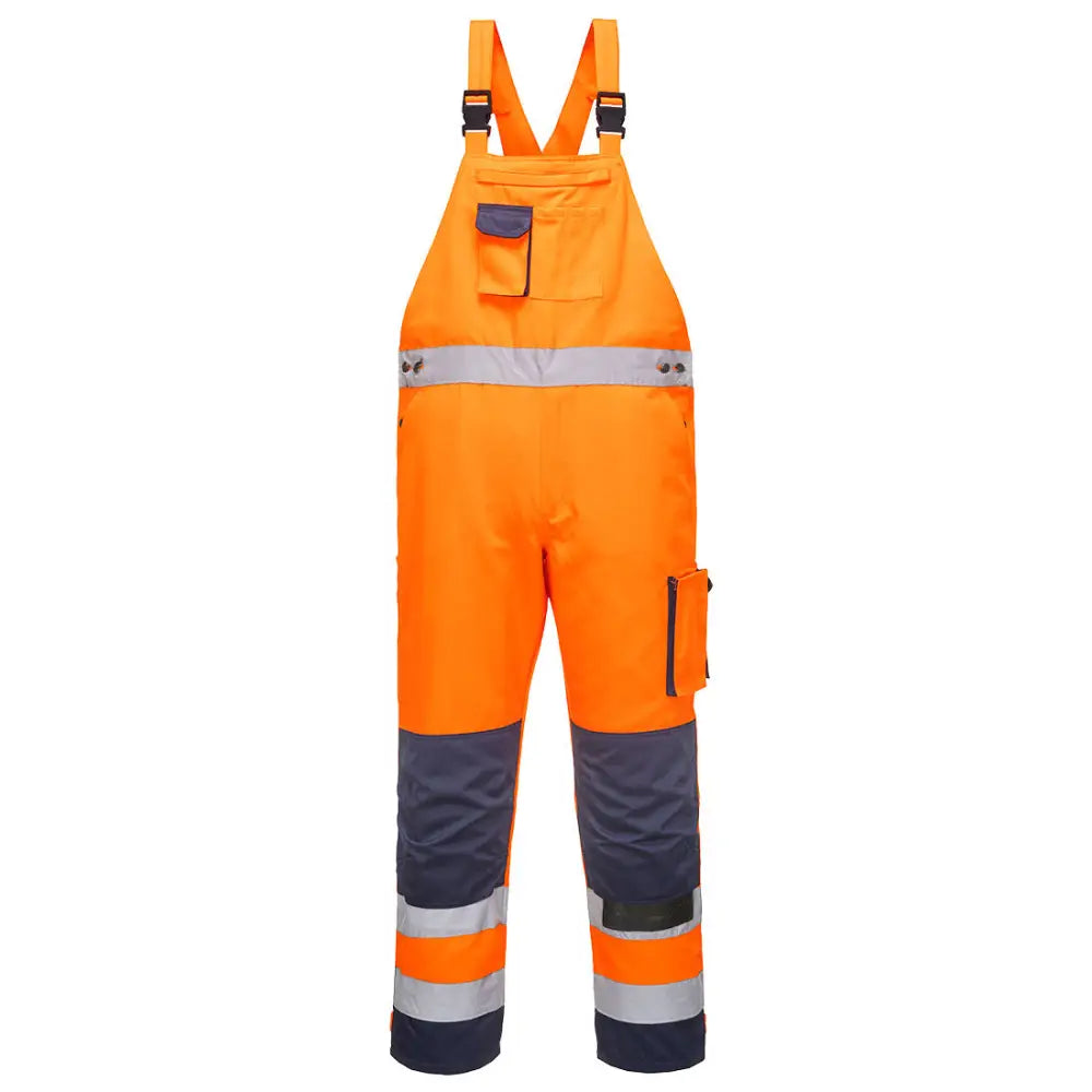 Portwest Dijon Hi-Vis Hängselbyxa TX52 - Orange/Marinblå (ONR) / S