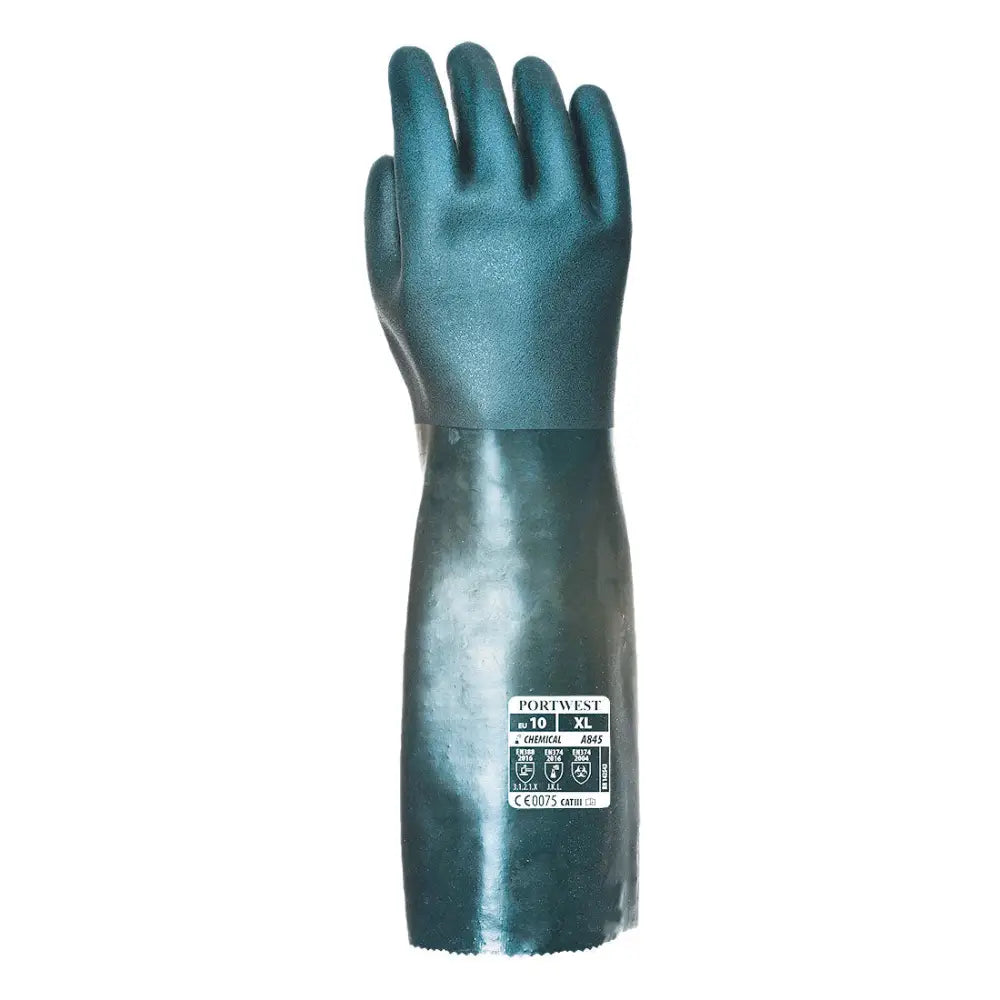 Portwest Dubbel Doppad PVC Kraghandske 45cm A845 - Grön (GNR) / XL