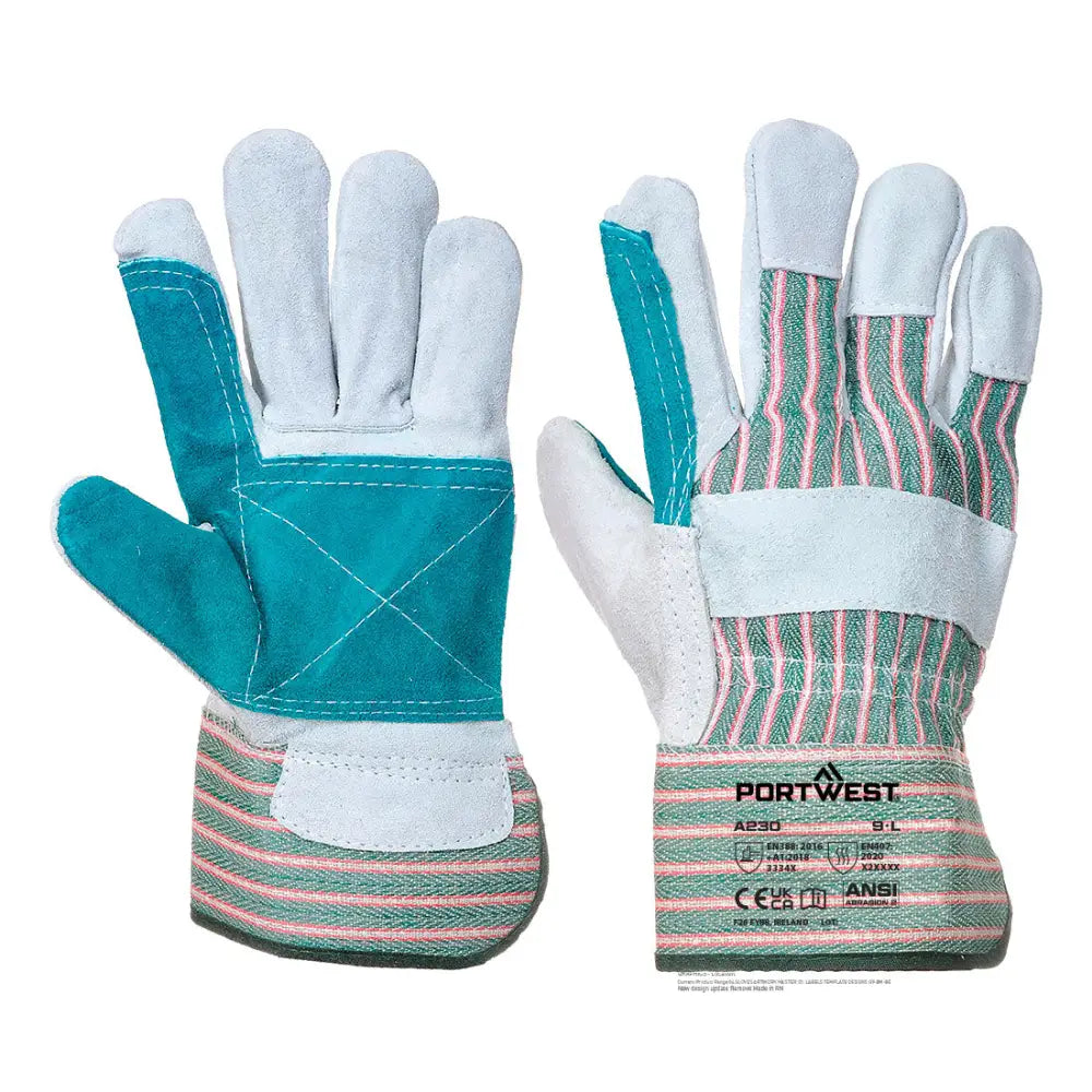 Portwest Dubbel Palm Rigger Handske A230 - Grå (GRR) / XL