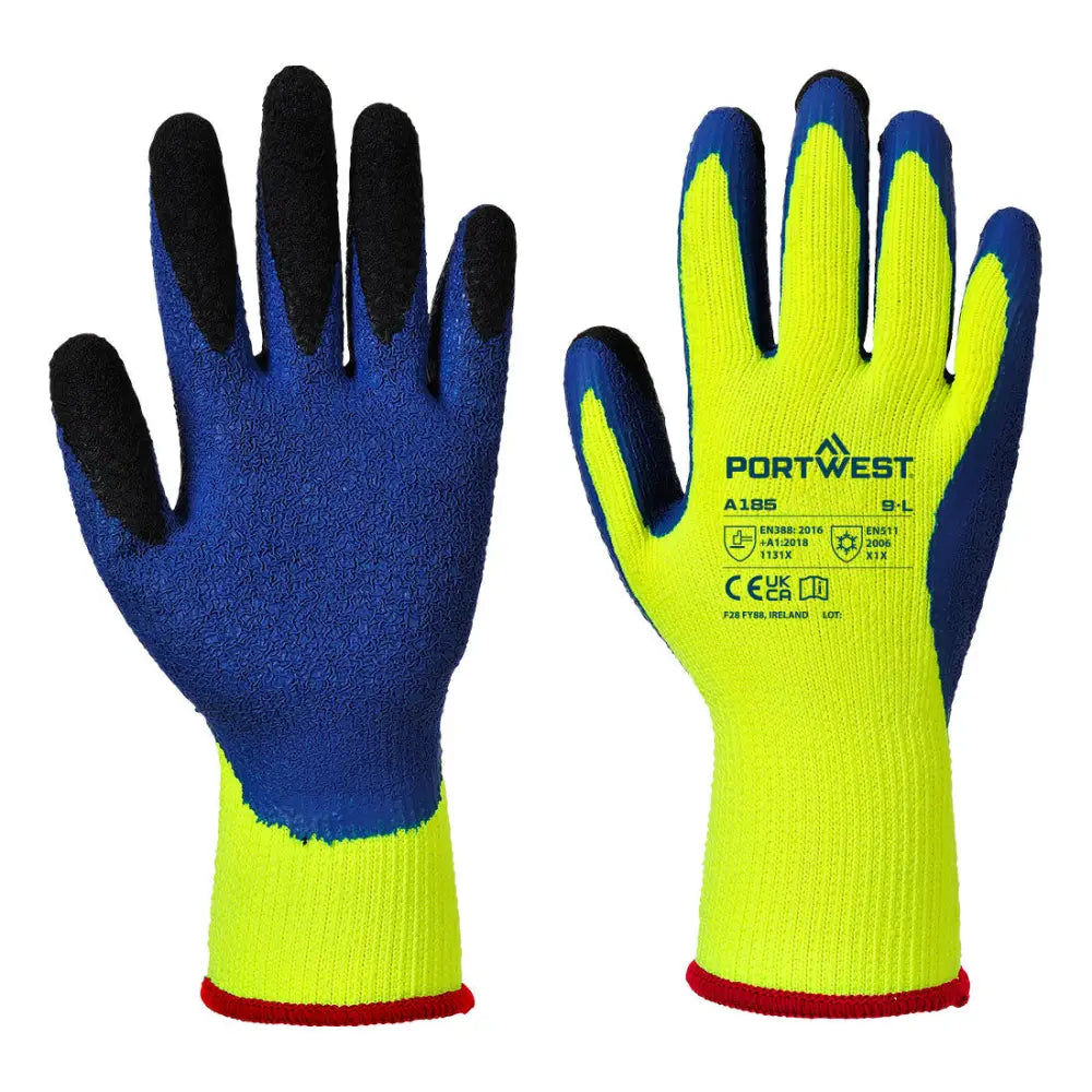 Portwest Duo-Therm Handske A185 - Gul/Blå (Y4R) / M