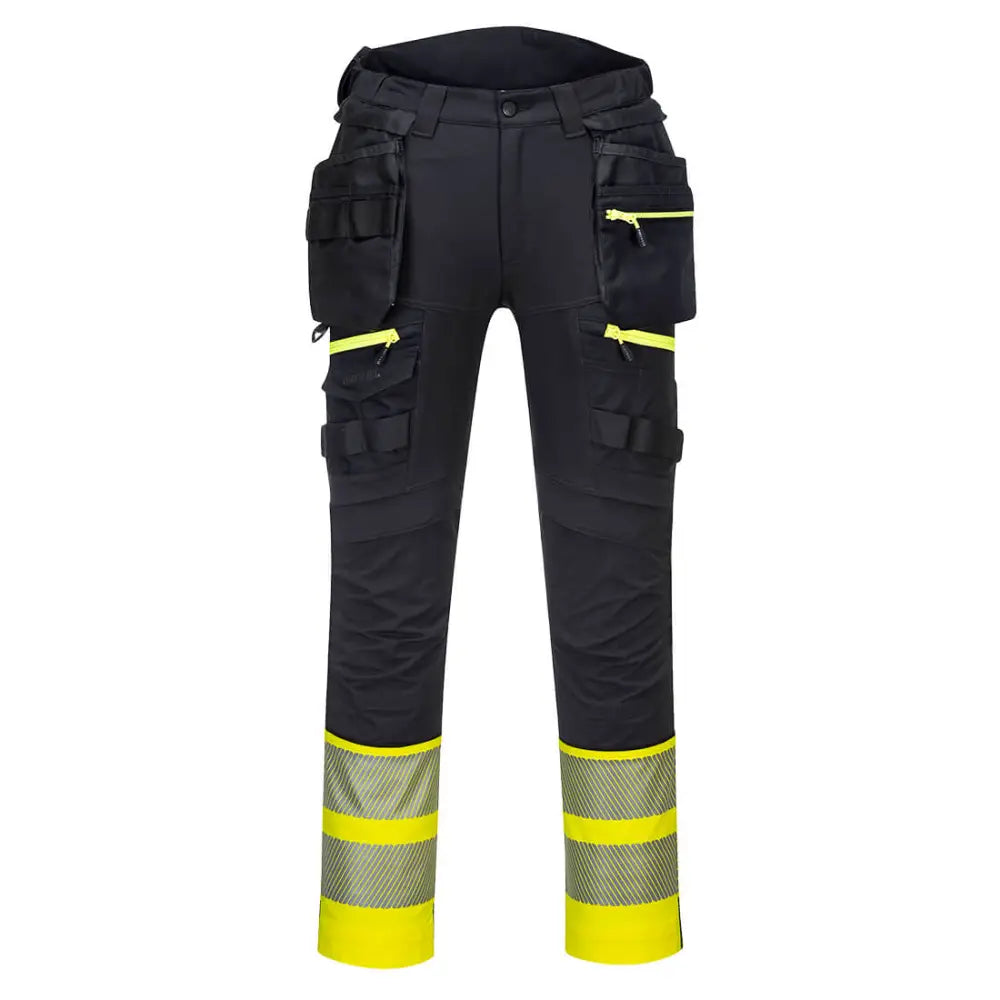 Portwest DX4 Hi-Vis Hantverksbyxa 4-vägsstretch Klass 1 DX445 - Gul/Svart (YBR) / 28