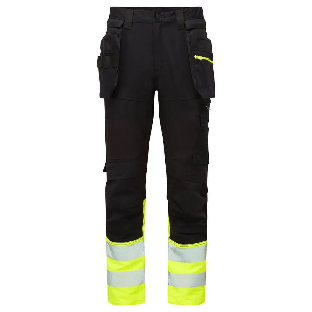 Portwest DX4 Hi-Vis Hantverksbyxa 4-vägsstretch Klass 1 DX457 - Gul/Svart (YBR) / 28